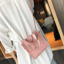 Deer Women Leather Messenger Handbags Casual Pure Mini Shoulder Bags (Pink)