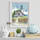 Lighthouse (2) Partial Cross Stitch 14CT Cotton Thread Printed Embroidery Kits