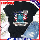 Independence Day Print Letter Tea T-Shirt (Black M)
