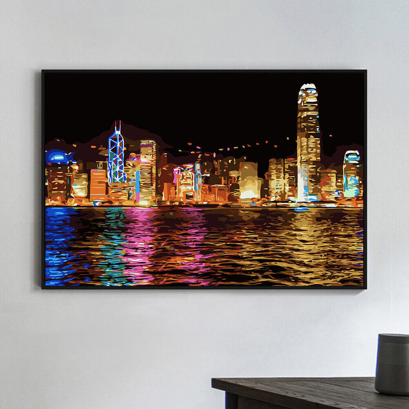Riverside Night 50x40cm Oil Paint By Numbers Picture DIY SXD216026