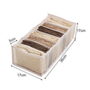 4pcs  Cloth Drawer Organizer Cabinet Closet  for Leggings (7 Cell White)