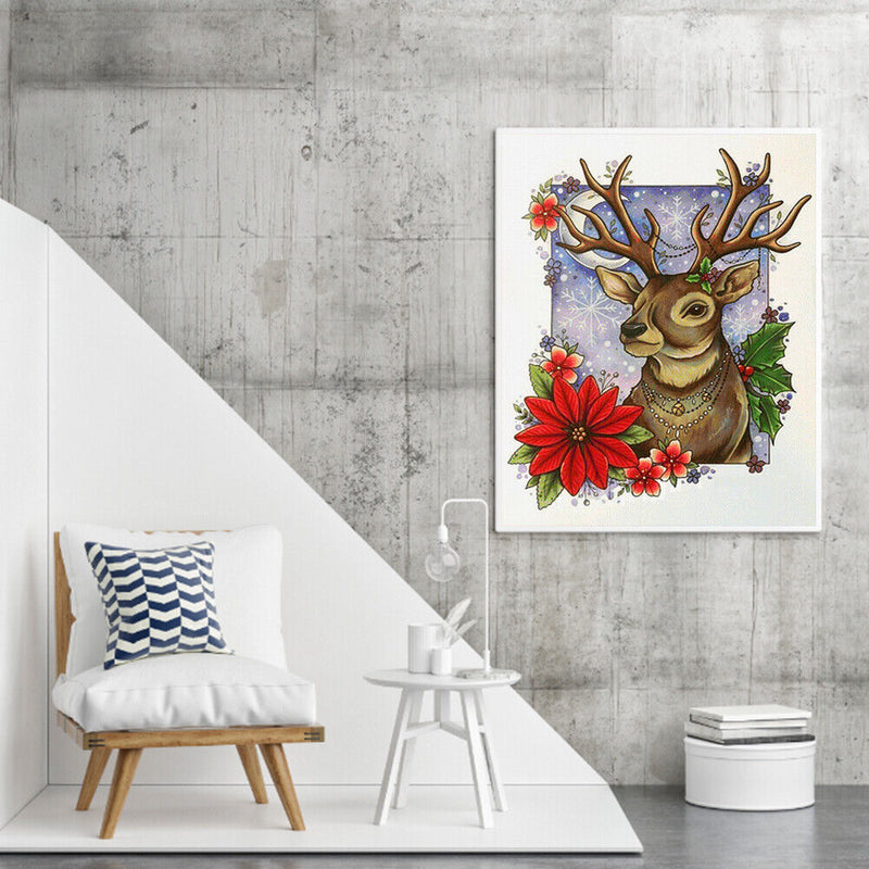 Deer Partial Oil Paint By Numbers Kit DIY Frameless Drawing Picture for Adu