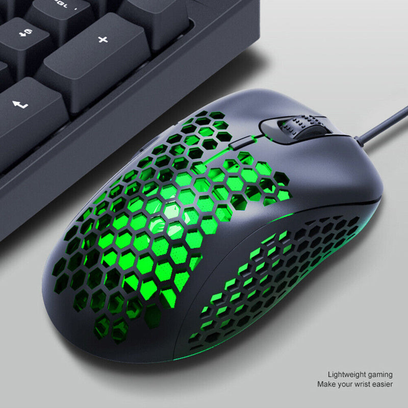 T-WOLF G540 Wired Gaming Mouse 4-Color Breathing Backlit Computer PC Mice