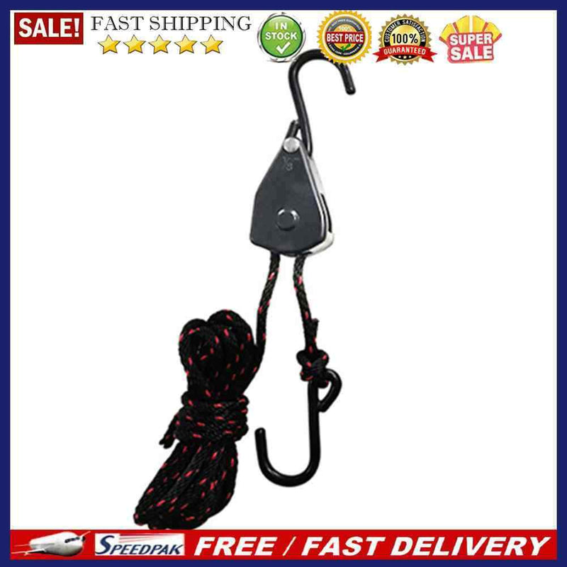 Heavy Duty Adjustable Rope Clip Tent Lamp Hanging Lanyard Lifting Pulley S Ho