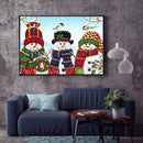 Full Round Diamond Painting Three Snowman Rhinestone Mosaic Home Wall Art Craft