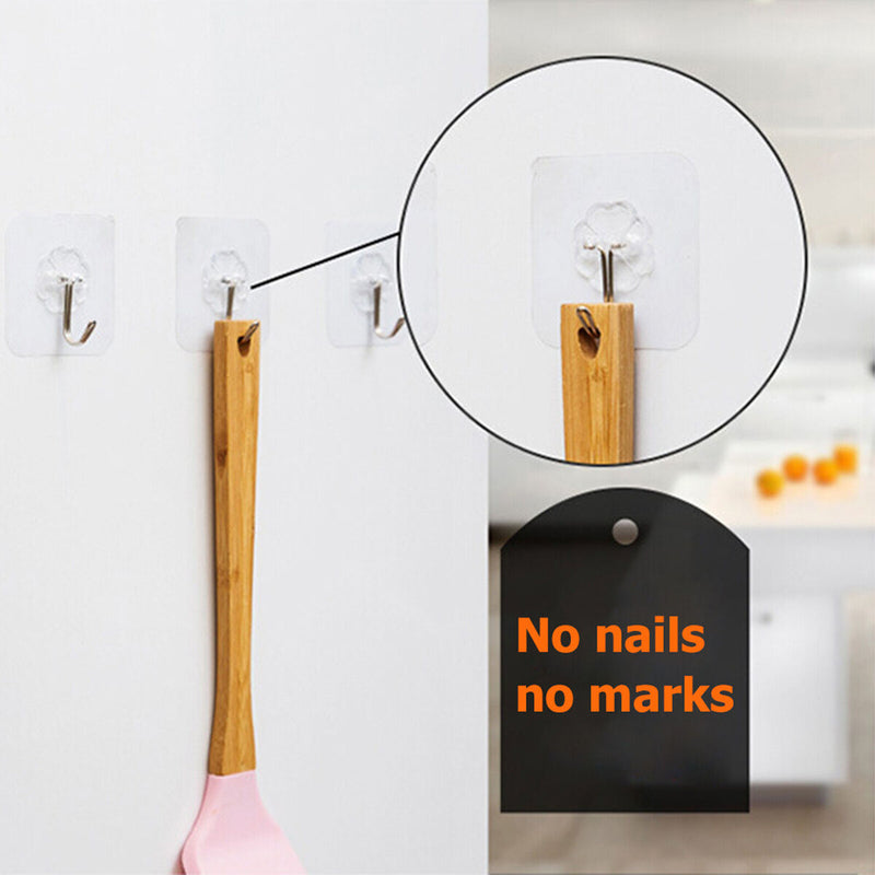 10pcs Seamless Wall Hooks, Self Adhesive Multi-Purpose Hooks, Durable