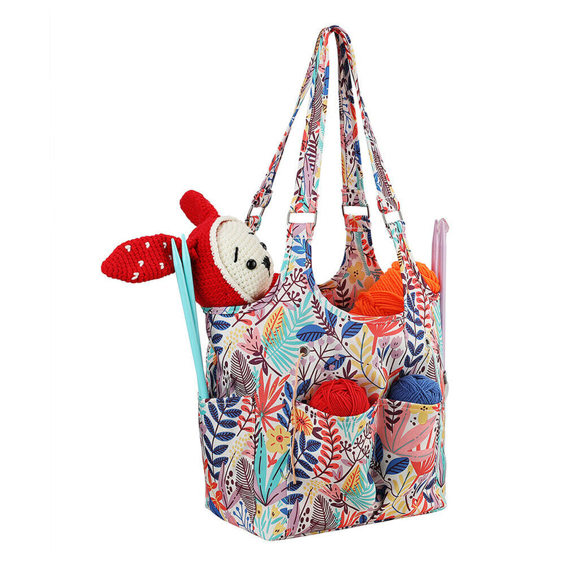 Knitting Needles Yarn Tote Case Oxford Cloth Leaf Wool Hooks Storage Bag