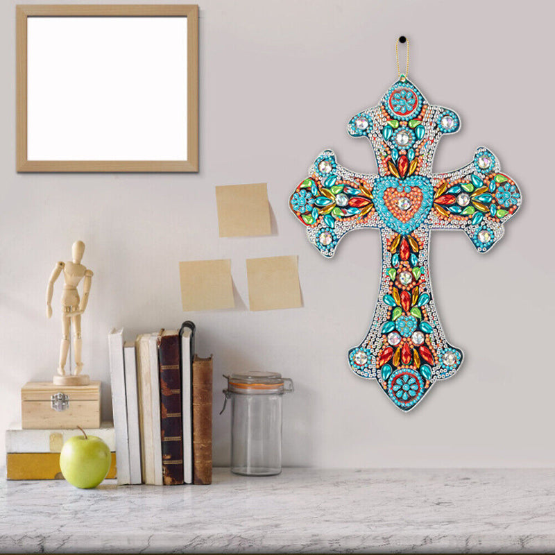 DIY Diamond Painting Cross Pendant Mosaic Hanging Wall Home Decorations Gifts