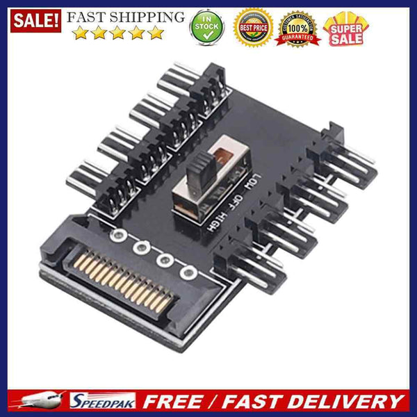 Multi Way Splitter Cooling Fan Hub SATA 1 to 8 3Pin 12V Power Suppply Cooler