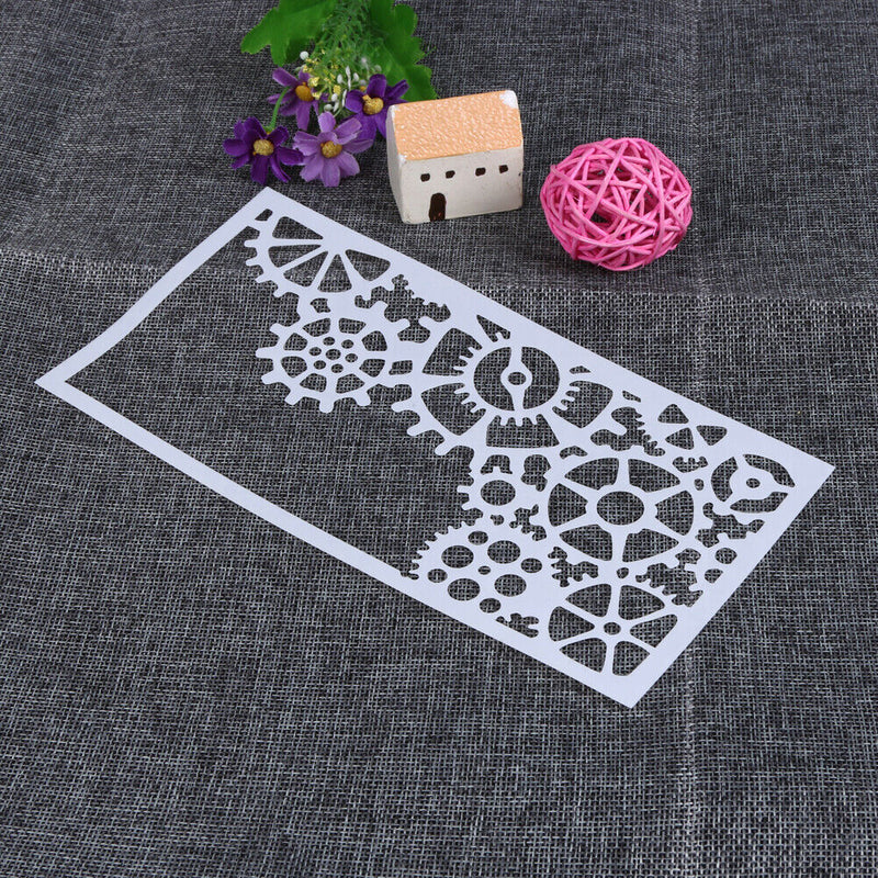 Gear Pattern Cake Stencil Fondant Baking Mold Template Decorating Tool