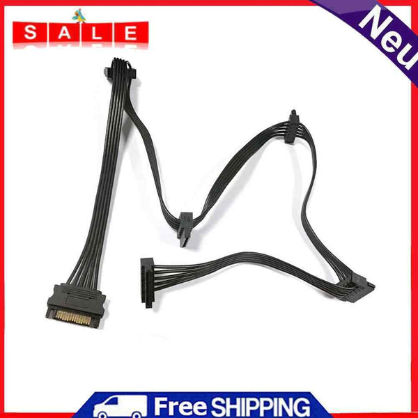 SATA 1 to 5 SATA 15Pin Hard Disk Power Supply Splitter Cable for PC Sever 76cm
