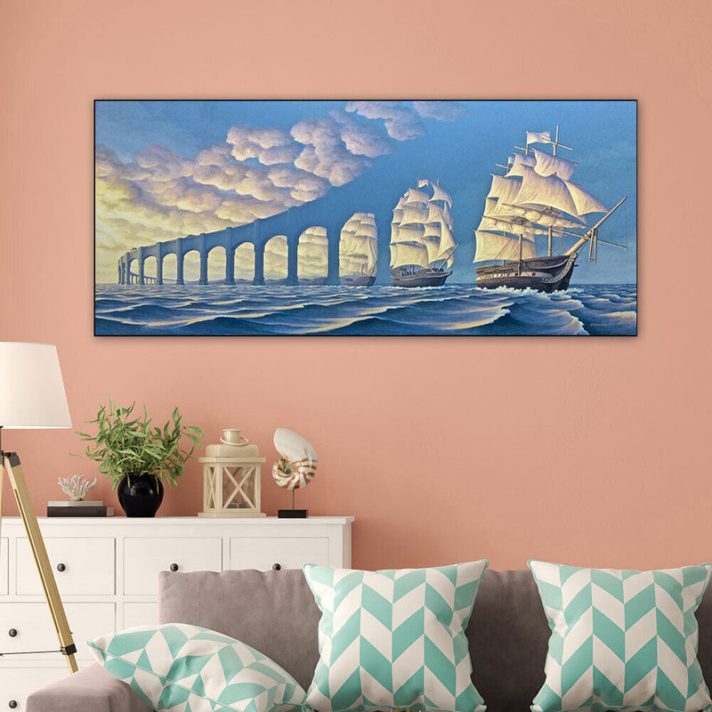 Sailboats Oil Paint By Numbers Kits DIY Canvas Wall Art Picture Craft Home
