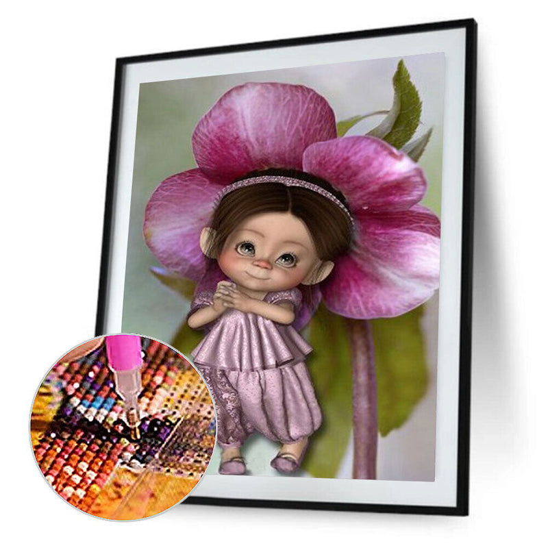 DIY Diamond Painting Kits Full Round Drill Purple Girl Mosaic Home Decoration