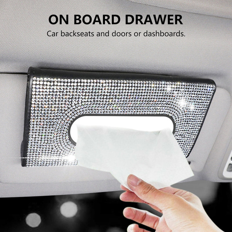 Car Tissue Holder Hanging Paper Towel Clip Leather Tissue Visor Napkin Holder