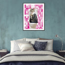 5D DIY Diamond Painting Pink Mosaic Cat Full Round Drill Mosaic Kit Wall Pi