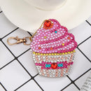 4pcs DIY Full Drill Special Shaped Diamond Painting Women Bag Cupcake Keychain