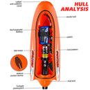 Flytec V009 RC Boat Waterproof 2.4GHz 30km/h Ship with 3 Battery (Orange)