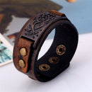Alloy Buckle Leather Wristband Cuff Bracelet Wrap Bangle Punk Snap Bracelet