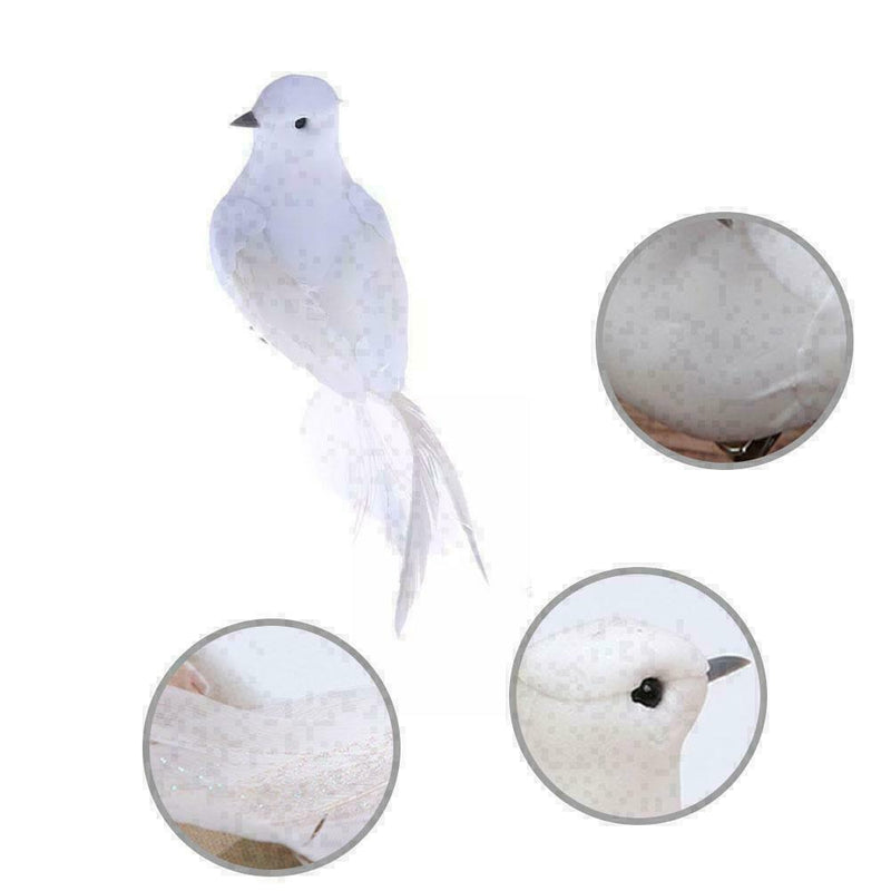 White Doves Feather Artificial Foam Lover Peace Doves S2W0 Bird Home Decor G9K4