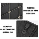 18x14 inch Leather Car Kick Mat w/ Phone Storage Pocket Seat Back Protector