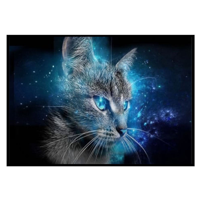 11CT Full Cross Stitch Blue-eye Cat DIY Printed Wall Art Crafts Home Decorations