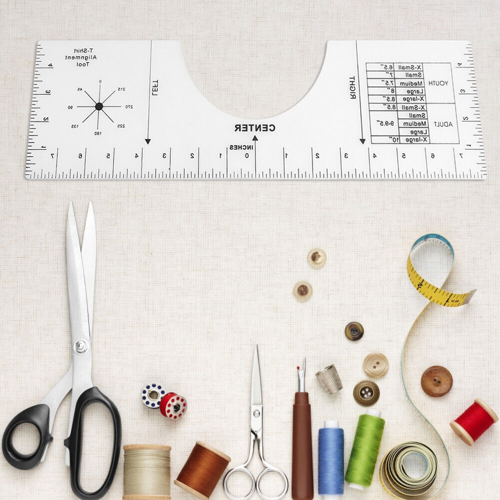 Alignment Ruler Sewing Template Guide Design T-Shirt Ruler with Size C ...