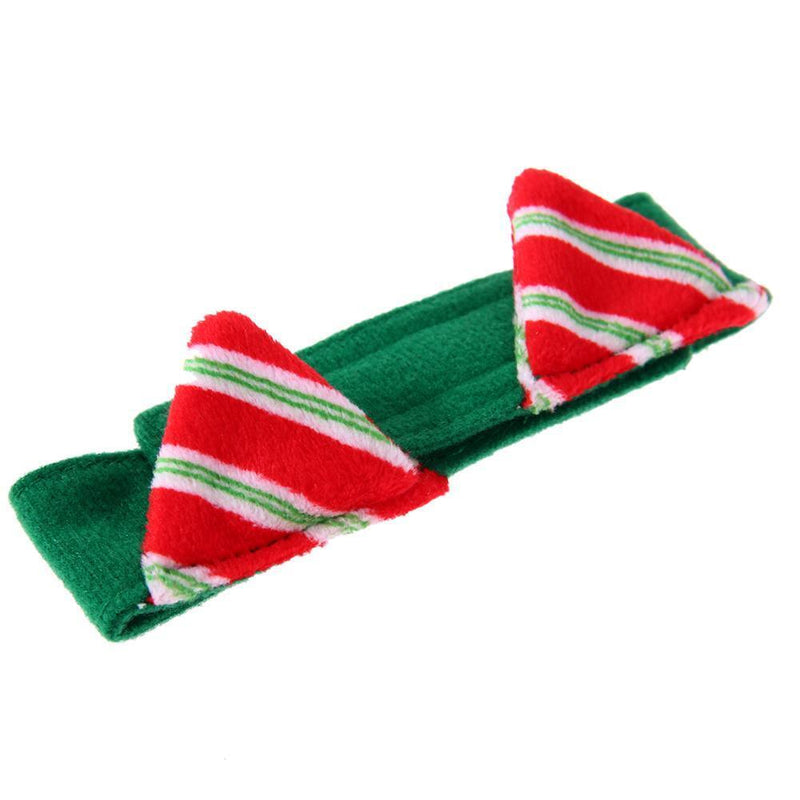 4pcs Set Pet Hat Warm Dogs Cats Christmas Green Hat + Chain +