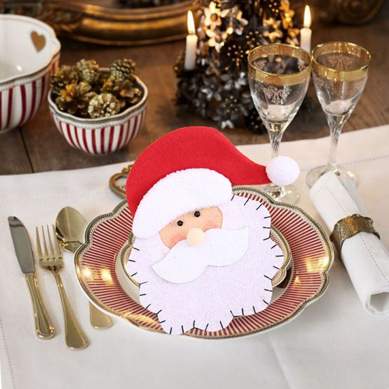 Dinnerware Cover Tableware Decoration Gift Bag Santa Claus Christmas Folk Bag