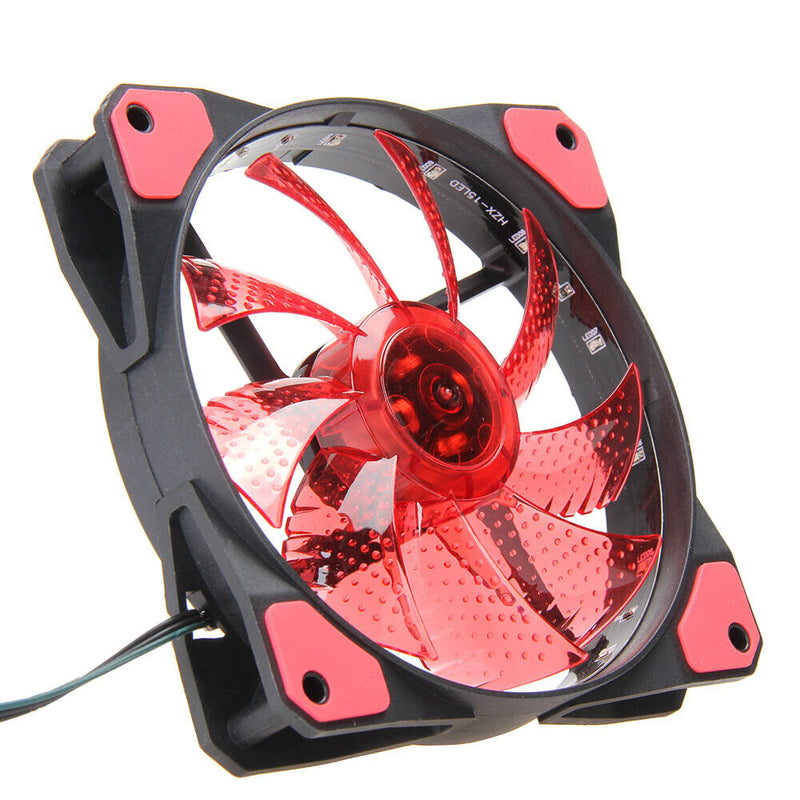 12V 3-4Pin 15LED Lighting PC Case Fan Cooler Computer Cooling Fan (Red) Newly
