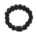 Black Bead Wristbands Lovers Hand String Dragon Phoenix Obsidian Bracelet
