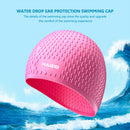 Waterproof Swimming Caps Women Men Silicone Ear Protection Swim Hat (Pink) Newly