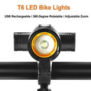 Rotatable Bicycle Headlight T6 LED Bike Lights Riding Light Rear&Front Lights
