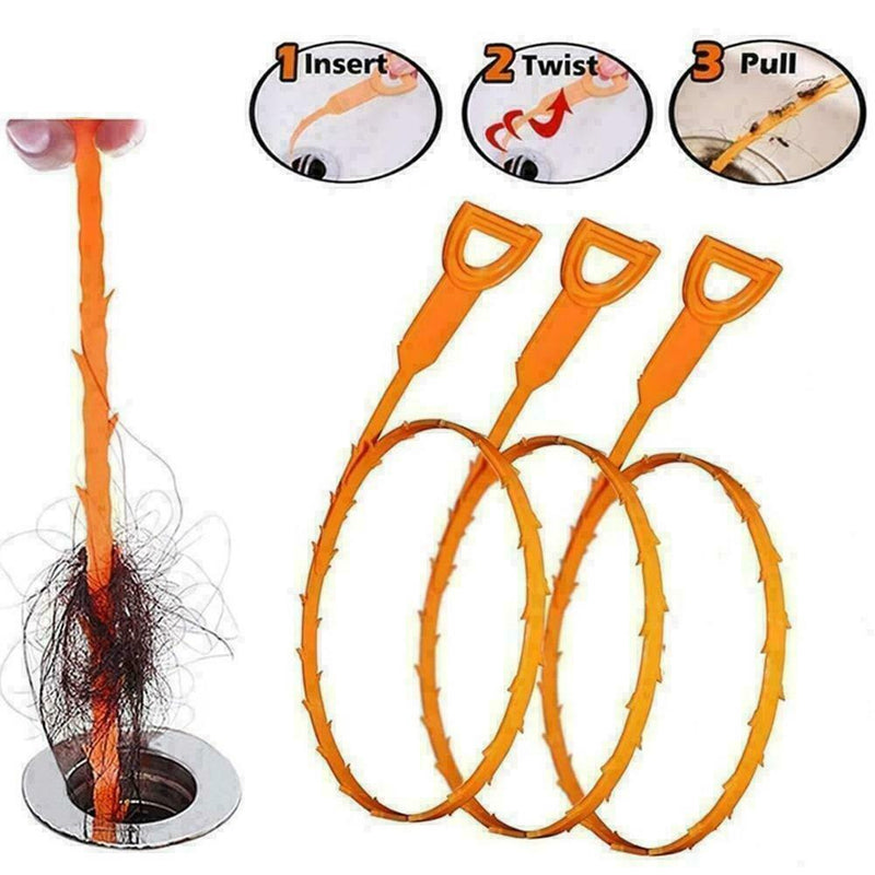 1xSewer Cleaning Brush Home Toilet Sink Tub Bendable C8B8 DIY Hair Pipe X3D5