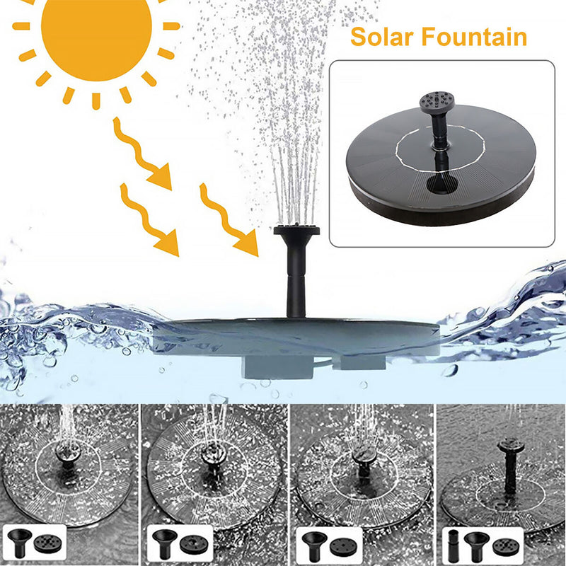 Solar Fountain, Floating Bird Bath Pool Solar Fountain Pump with Nozzle