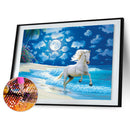 Diamond Painting Sea Moon Horse Full Round Drill Picture Rhinestone DIY Drawi