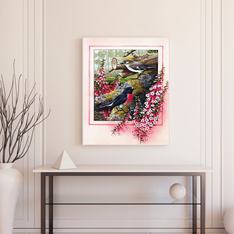 Flower Bird Oil Paint By Numbers Kit DIY Drawing Picture for Adults Home Decor