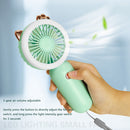 Mini Portable Fan USB Rechargeable Night Light Handheld Fan 3-Speed (Blue)