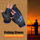3-Finger Cut Unisex Arrow Fishing Gloves Non-Slip Angling Gloves (Blue) Newly