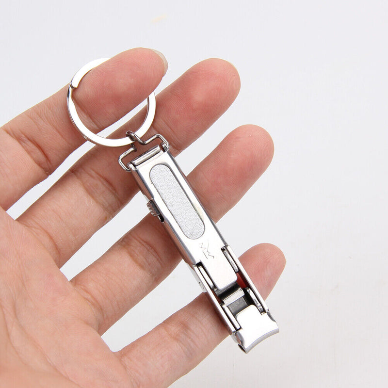 EDC Ultra-thin Foldable Hand Toe Nail Clippers Cutter Stainless Keychain