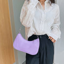 Fashion Women PU Leather Underarm Shoulder Bag Solid Color Chain Small Purse