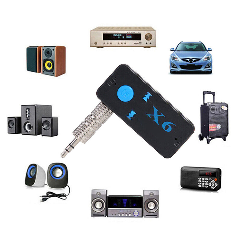 X6 3.5mm AUX Wireless Car Audio Receiver Bluetooth 4.2 Adapter Holder TF Card