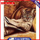 Cat Cross Stitch 11CT Stamped DIY Canvas Embroidery Glasses Kit Home Wall Decor
