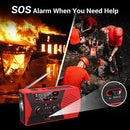 Portable Emergency Radio Solar Weather Radios with Hand Crank (EU Red)