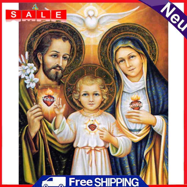 Religious Family Colouring Oil Canvas DIY Hand Painted Paint By Numbers Gift Kit