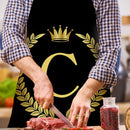 Crown C Linen Apron Waterproof Kitchen Cooking Bibs Sleeveless (82X68CM)