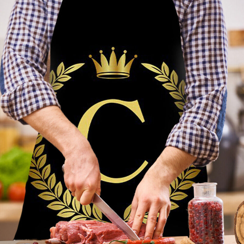 Crown C Linen Apron Waterproof Kitchen Cooking Bibs Sleeveless (82X68CM)