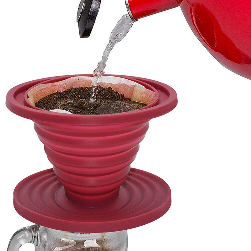 Silicone Pour Over Coffee Dripper Filter Reusable Cone Drip Cup Foldable Ma