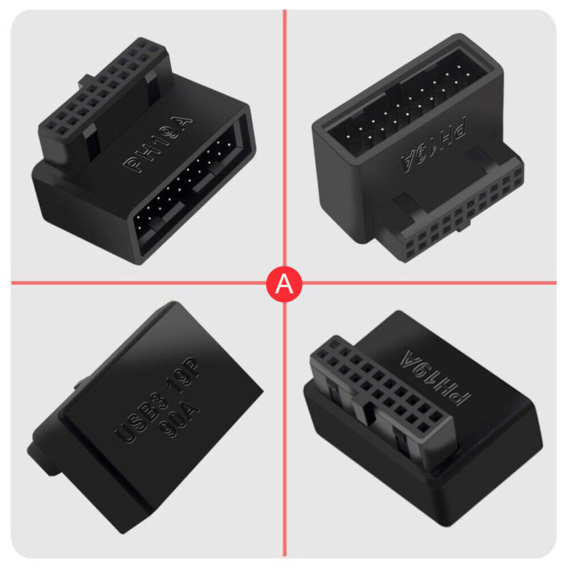 USB 3.0 19P 20P Header Adapter Plug Converter for Computer Motherboard (A)