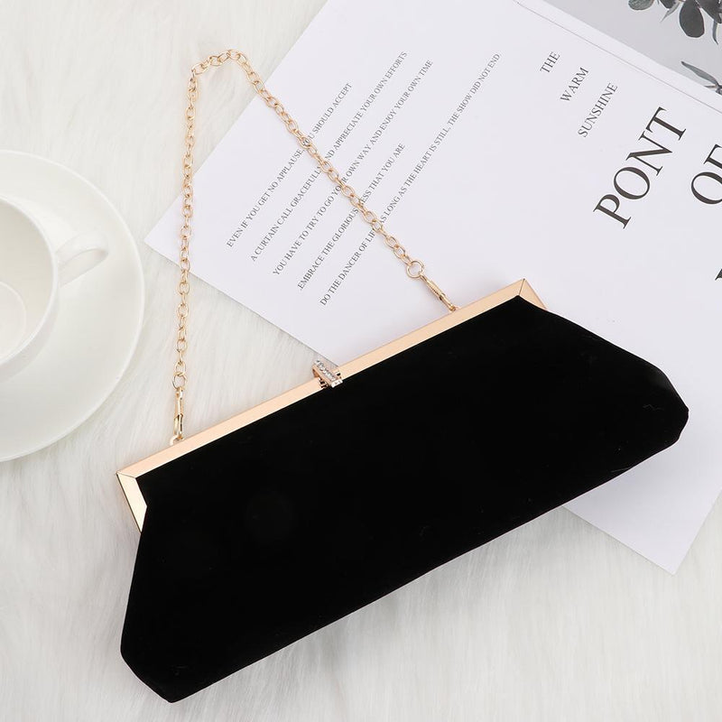 Women Wedding Bridal Party Evening Bag Velvet Diamante Clutch Bag Handbag