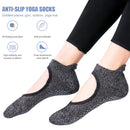 Women Yoga Socks Non-Slip Quick-Dry Backless Ballet Pilates Socks (Black) Newly